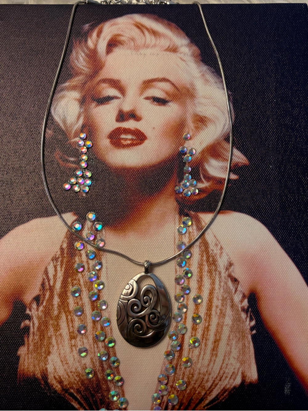 Brighton Silver Oval Pendant Necklace with Filigree Design